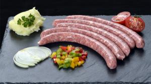
	12 &agrave; 15 pi&egrave;ces

	Fabrication artisanale :&nbsp; 100% &eacute;paule de porc fran&ccedil;aise (VPF). Boyau naturel d'agneau, &eacute;pices &agrave; saucisses ( sel, sirop de glucose, E621, sucre, E262, E316, E330, E301, E252, E120,... 